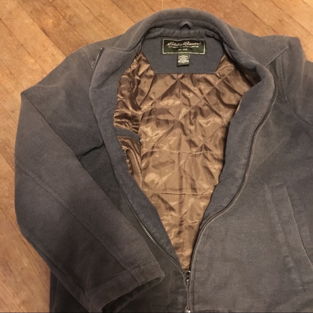 Eddie Bauer Mens Satin-Lined Military Green Jacket